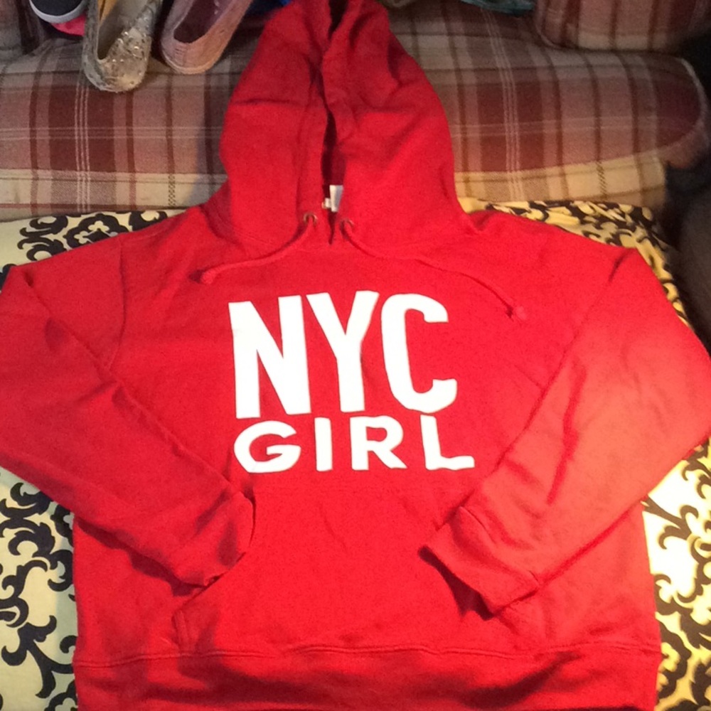 Forever 21 NYC girl red hoodie